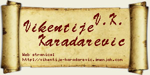 Vikentije Karadarević vizit kartica